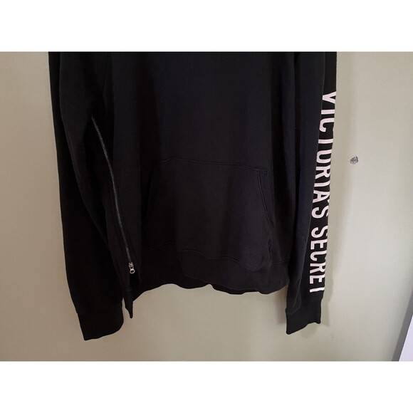 Victoria's Secret Women's Pullover Hoodie Sweatshirt Black White Lettering Small - Picture 5 of 7